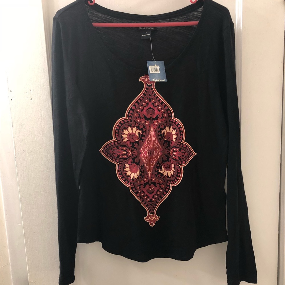 Black long sleeve Lucky Brand shirt